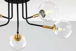 Lampa Sufitowa BURANO Czarny Transparentny Szklane Klosze 5xG9 * Jupiter Outlet
