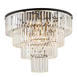 Lampa Sufitowa CRISTAL Czarny Szklane Kryształy 12xE14 71cm * Nowodvorski