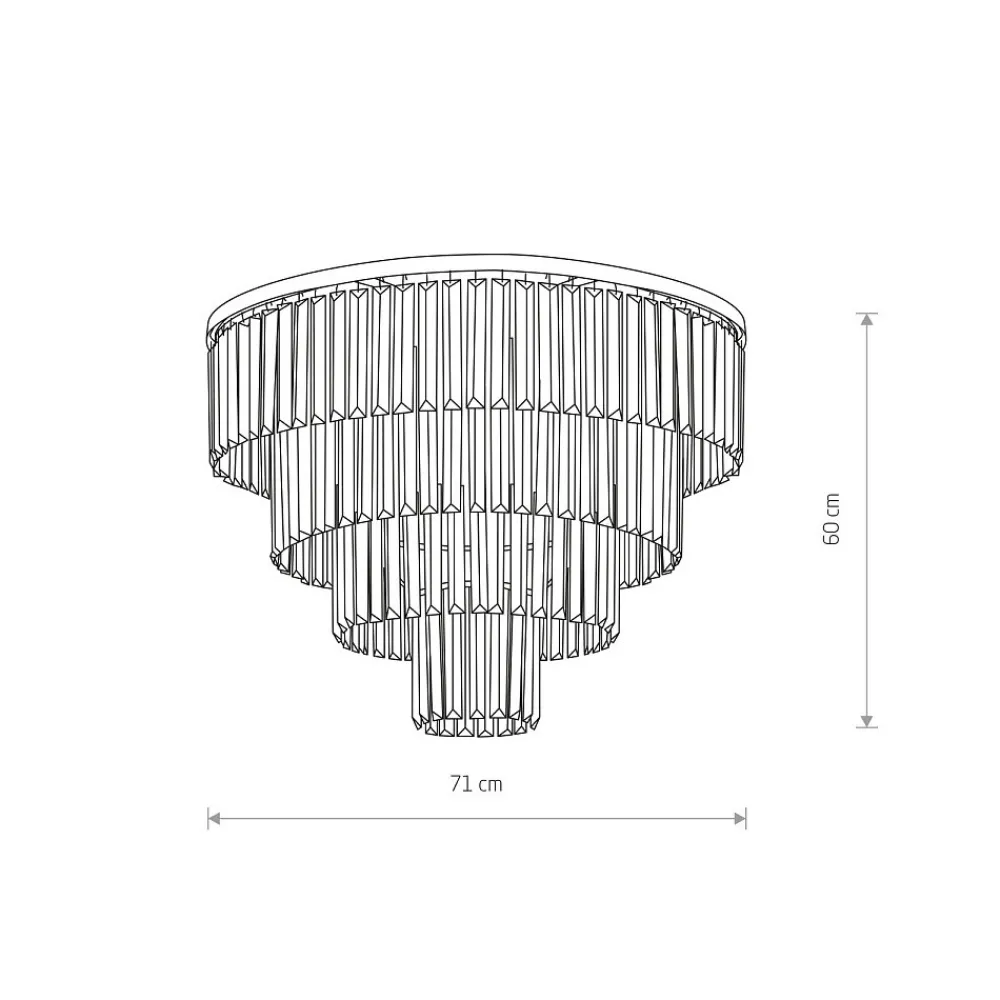 Lampa Sufitowa CRISTAL Czarny Szklane Kryształy 12xE14 71cm * Nowodvorski