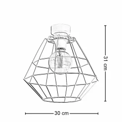 Lampa Sufitowa DIAMOND Biały Metalowy Klosz 1xE27 30cm * TK Lighting