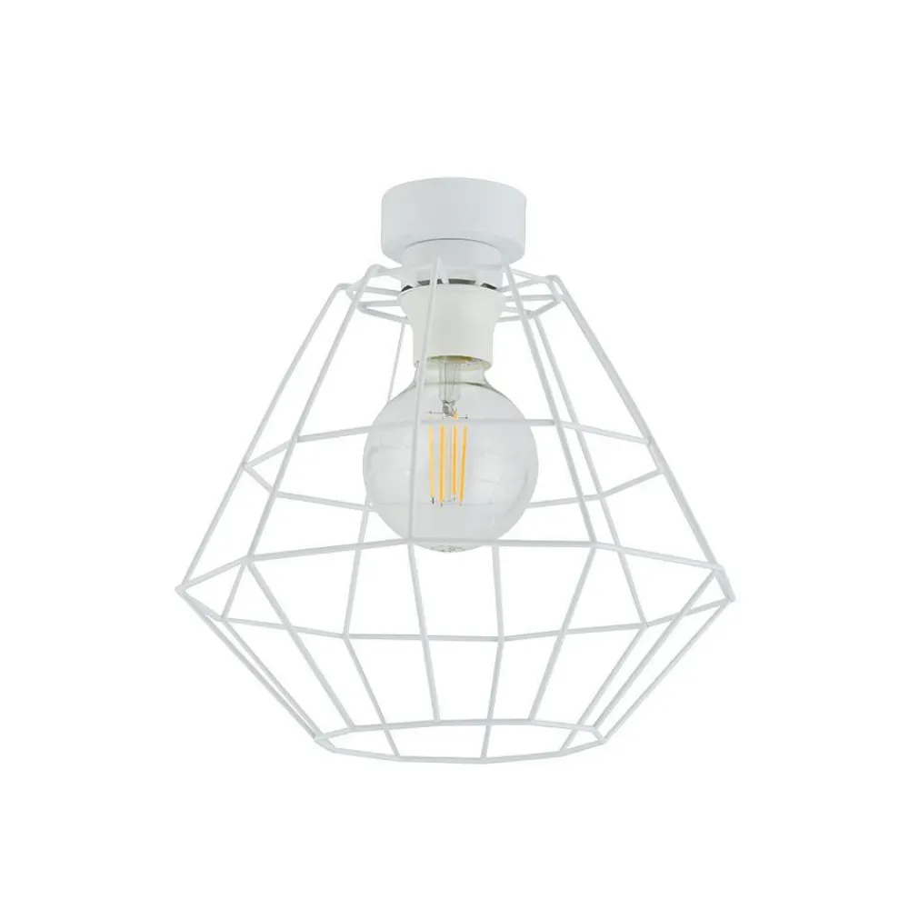 Lampa Sufitowa DIAMOND Biały Metalowy Klosz 1xE27 30cm * TK Lighting