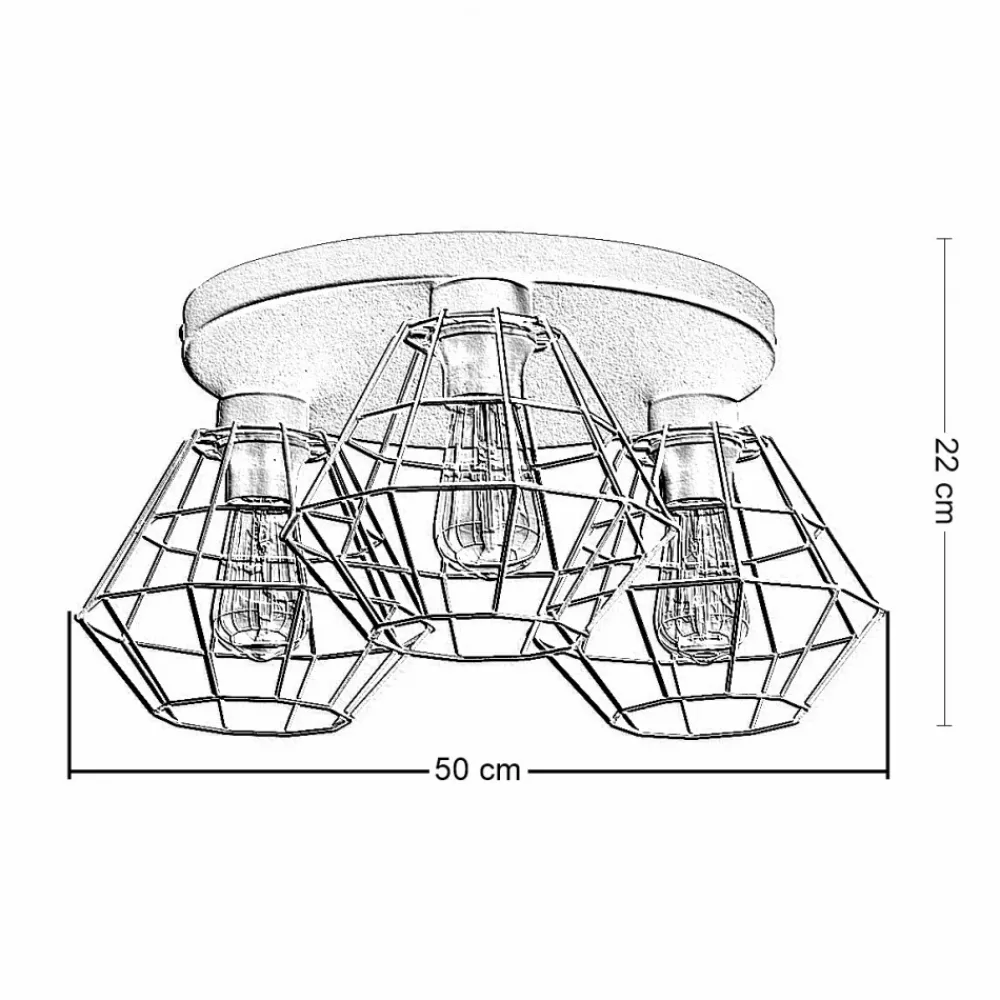 Lampa Sufitowa DIAMOND Czarny Metalowe Klosze 3xE27 * TK Lighting Online