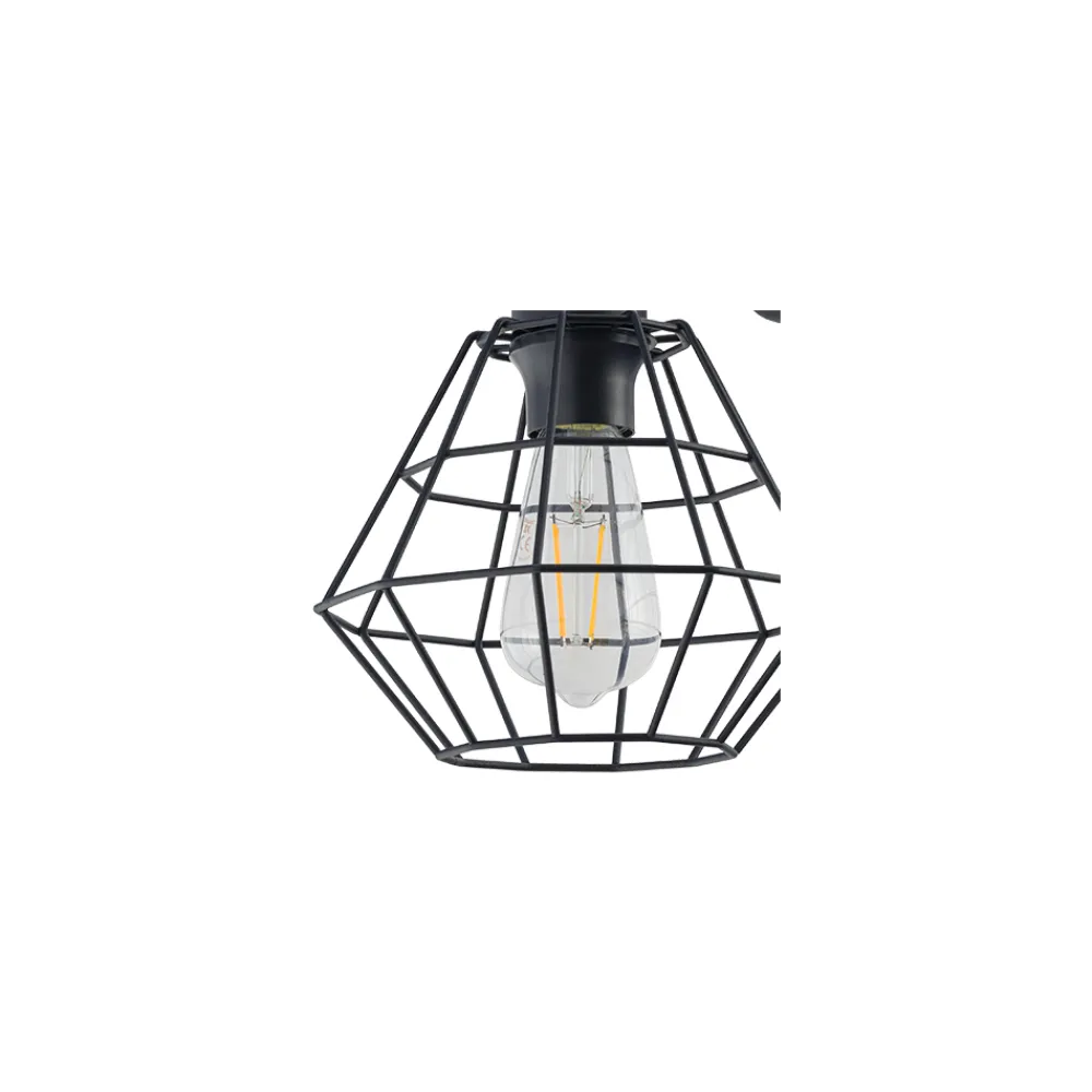 Lampa Sufitowa DIAMOND Czarny Metalowe Klosze 3xE27 * TK Lighting Online