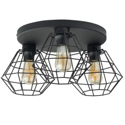Lampa Sufitowa DIAMOND Czarny Metalowe Klosze 3xE27 * TK Lighting Online