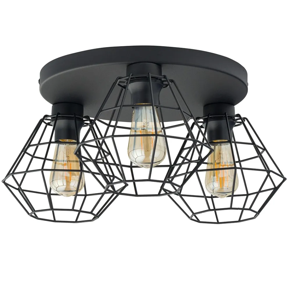 Lampa Sufitowa DIAMOND Czarny Metalowe Klosze 3xE27 * TK Lighting Online
