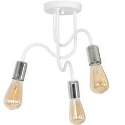 Lampa Sufitowa DOW Biały Srebrny 3xE27 * Luminex