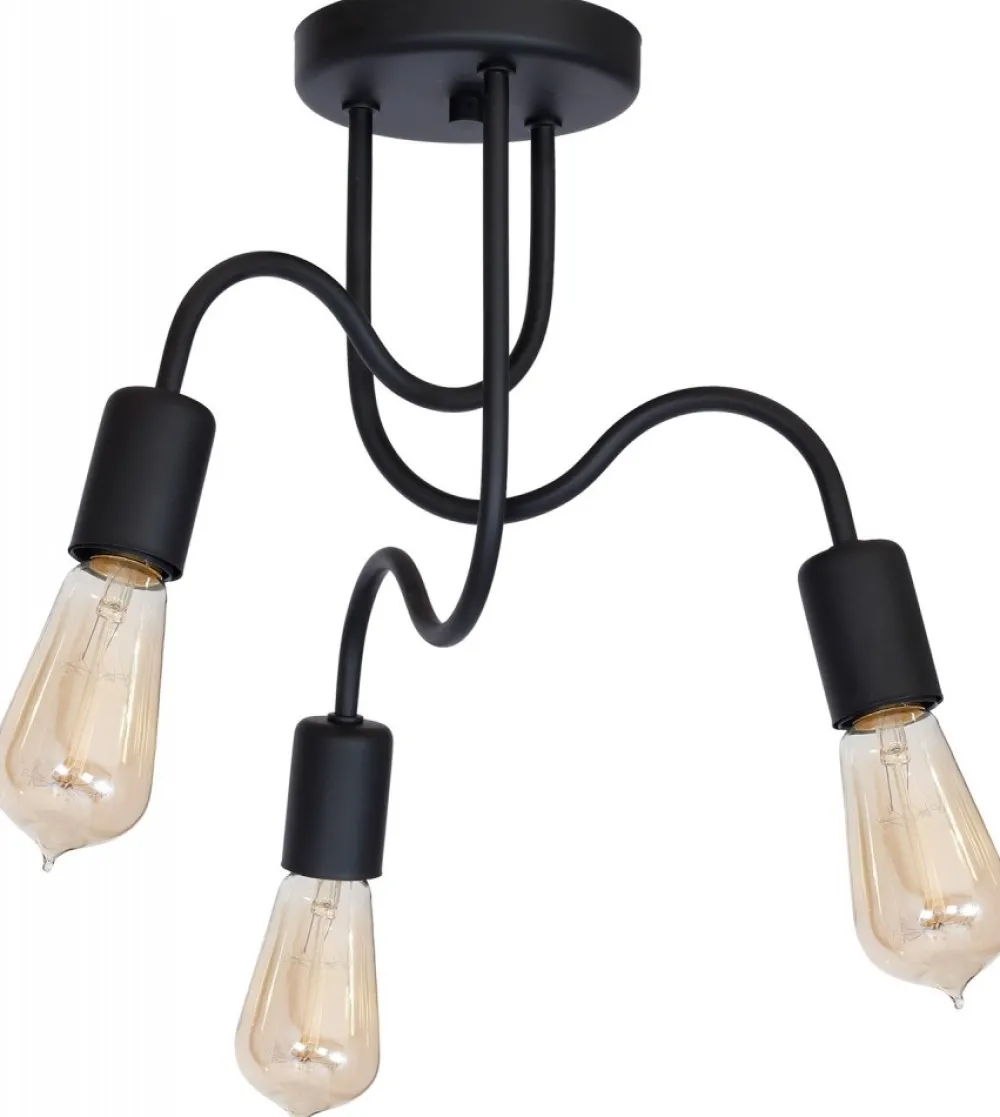 Lampa Sufitowa DOW Czarny 3xE27 * Luminex