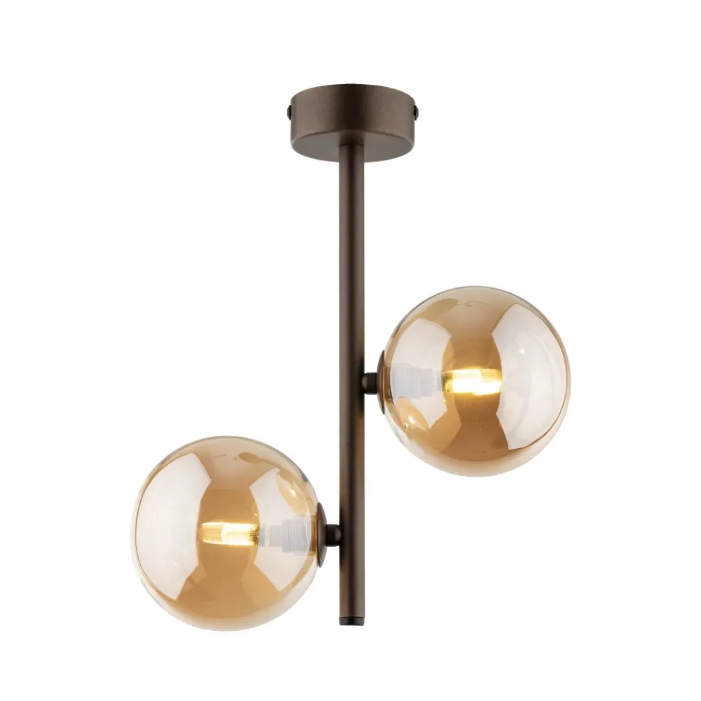 Lampa Sufitowa ESTERA Brązowy Szklane Klosze 2xG9 * TK Lighting