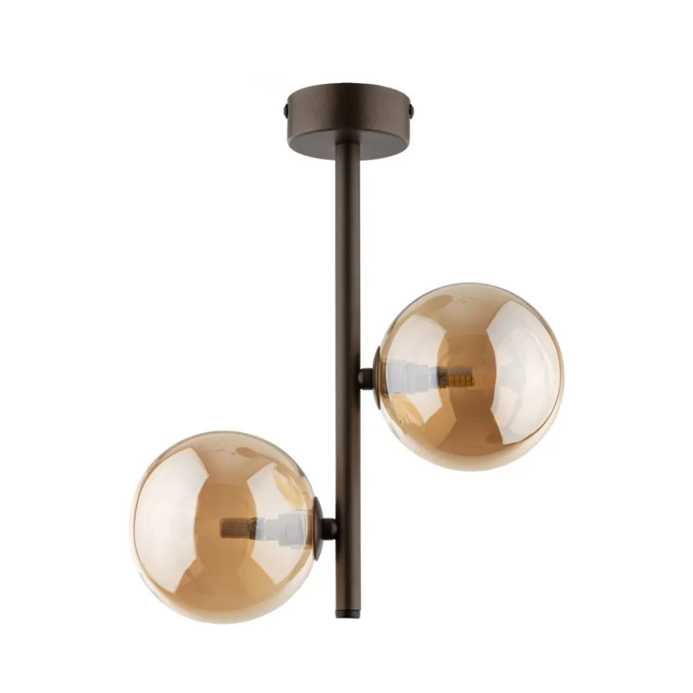 Lampa Sufitowa ESTERA Brązowy Szklane Klosze 2xG9 * TK Lighting
