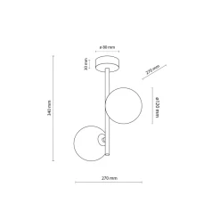 Lampa Sufitowa ESTERA Brązowy Szklane Klosze 2xG9 * TK Lighting