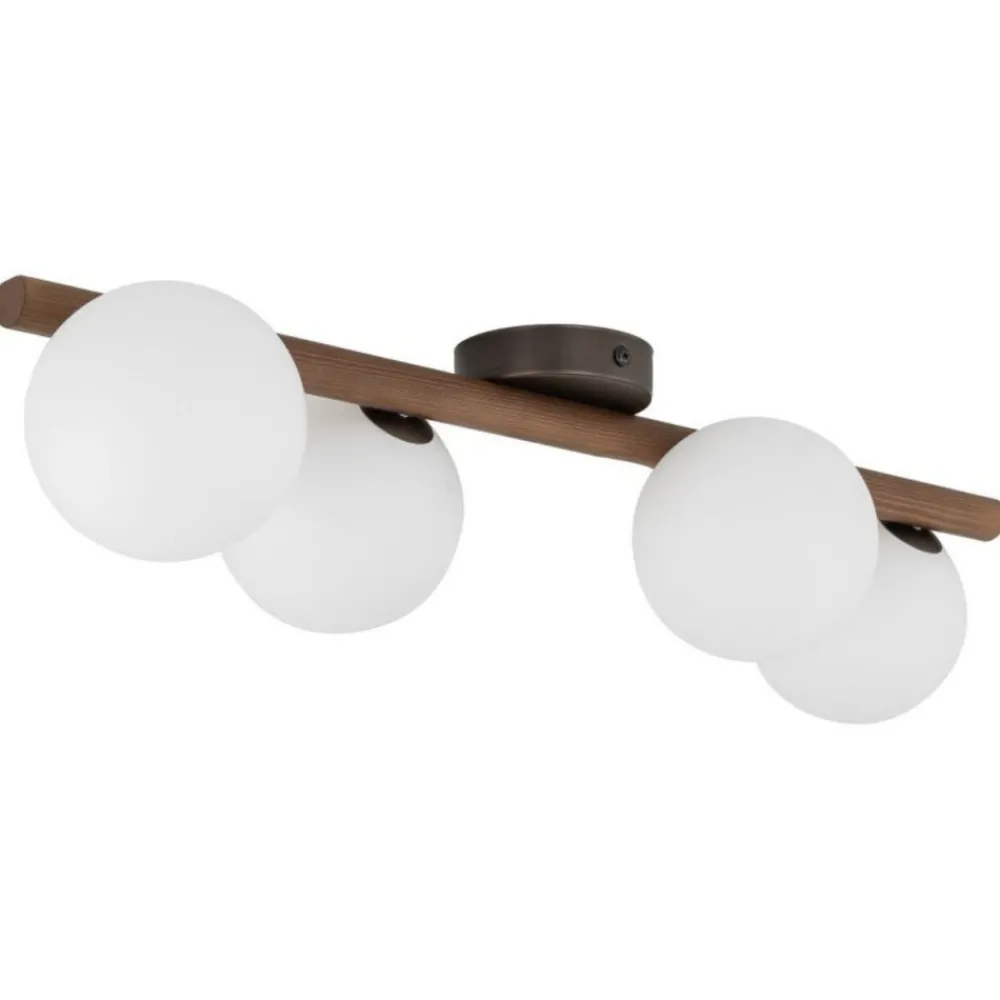 Lampa sufitowa ESTERA WOOD orzech klosz biały 4xG9 * TK Lighting Clearance
