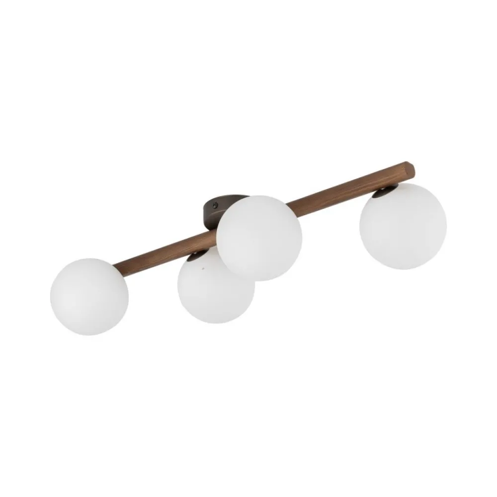 Lampa sufitowa ESTERA WOOD orzech klosz biały 4xG9 * TK Lighting Clearance