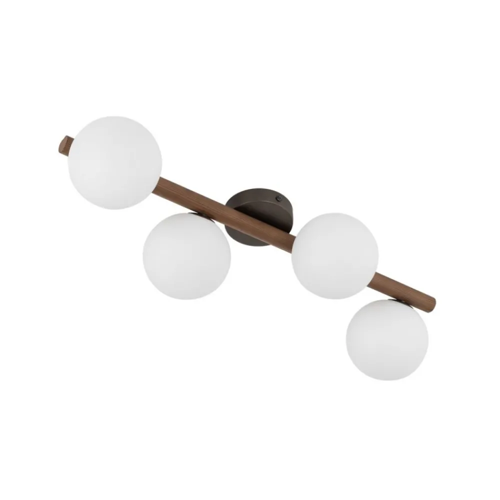 Lampa sufitowa ESTERA WOOD orzech klosz biały 4xG9 * TK Lighting Clearance