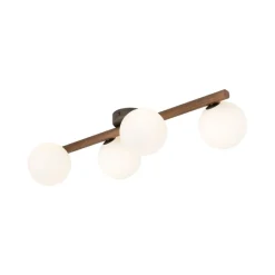 Lampa sufitowa ESTERA WOOD orzech klosz biały 4xG9 * TK Lighting Clearance