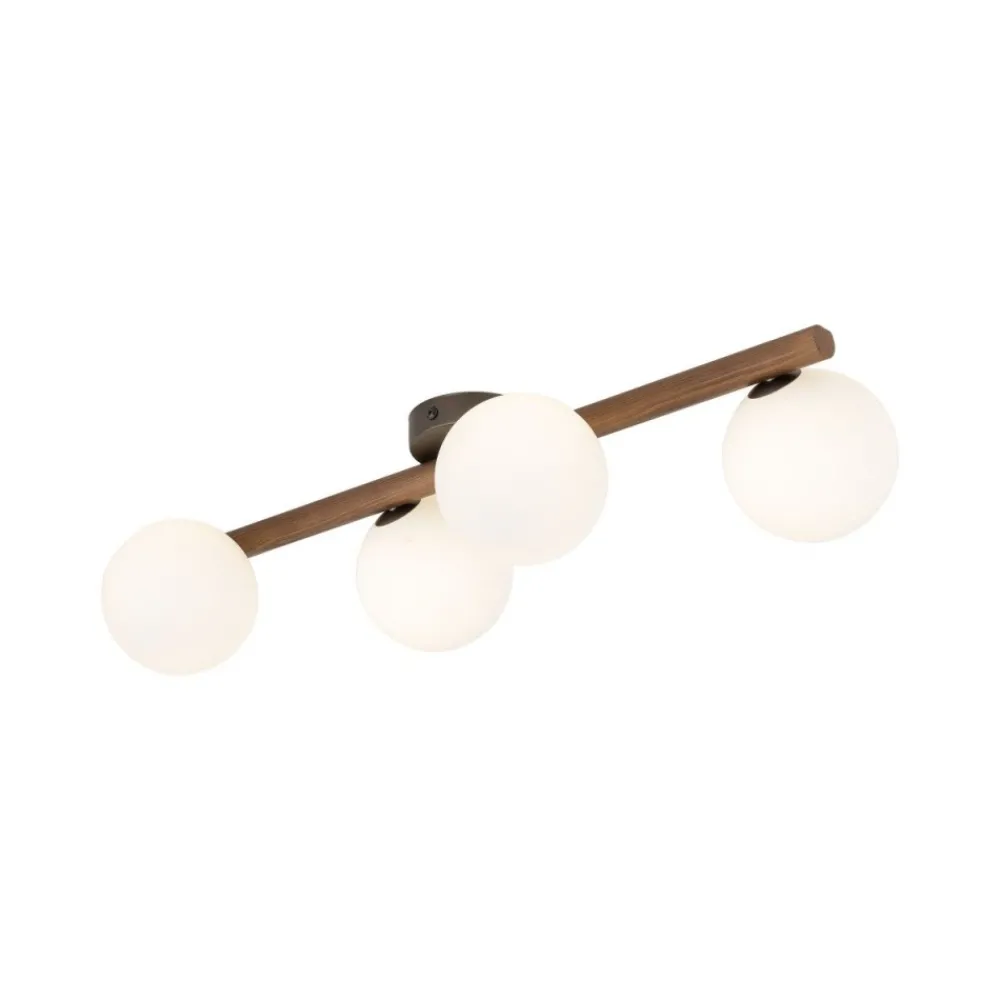 Lampa sufitowa ESTERA WOOD orzech klosz biały 4xG9 * TK Lighting Clearance