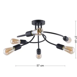 Lampa Sufitowa FADO Czarny Loft 6xE27 * TK Lighting New