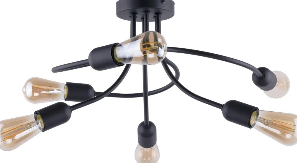 Lampa Sufitowa FADO Czarny Loft 6xE27 * TK Lighting New