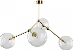 Lampa Sufitowa FAIRY Złoty Transparentne Szklane Klosze 4xG9 * TK Lighting