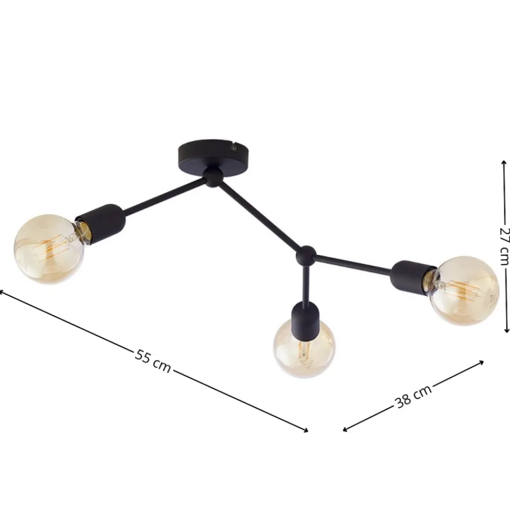 Lampa sufitowa FANTASY czarna 3xE27 * TK Lighting Sale
