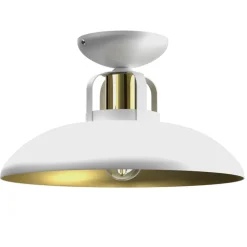 Lampa Sufitowa FELIX Biały Złoty Metalowy Klosz 1xE27 30cm * Eko-light Clearance