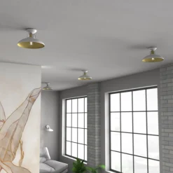 Lampa Sufitowa FELIX Biały Złoty Metalowy Klosz 1xE27 30cm * Eko-light Clearance