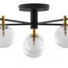 Lampa Sufitowa FIGARO Czarny Transparentny Szklane Klosze 6xG9 * Jupiter Sale