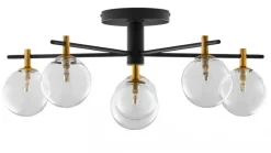 Lampa Sufitowa FIGARO Czarny Transparentny Szklane Klosze 6xG9 * Jupiter Sale
