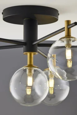 Lampa Sufitowa FIGARO Czarny Transparentny Szklane Klosze 6xG9 * Jupiter Sale