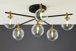 Lampa Sufitowa FIGARO Czarny Transparentny Szklane Klosze 6xG9 * Jupiter Sale
