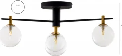 Lampa Sufitowa FIGARO Czarny Transparentny Szklane Klosze 4xG9 * Jupiter Outlet