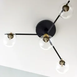 Lampa Sufitowa FIGARO Czarny Transparentny Szklane Klosze 4xG9 * Jupiter Outlet