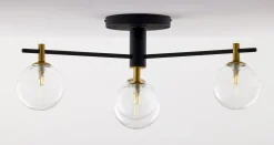 Lampa Sufitowa FIGARO Czarny Transparentny Szklane Klosze 4xG9 * Jupiter Outlet