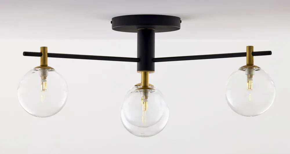 Lampa Sufitowa FIGARO Czarny Transparentny Szklane Klosze 4xG9 * Jupiter Outlet