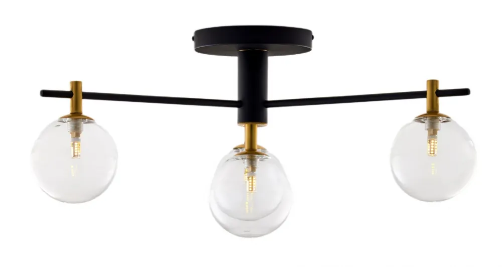 Lampa Sufitowa FIGARO Czarny Transparentny Szklane Klosze 4xG9 * Jupiter Outlet