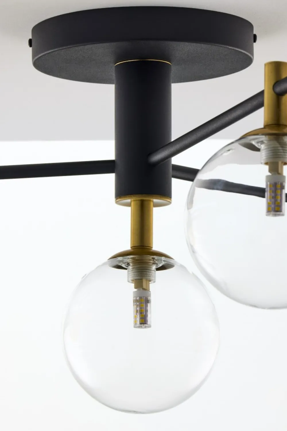 Lampa Sufitowa FIGARO Czarny Transparentny Szklane Klosze 4xG9 * Jupiter Outlet