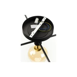 Lampa Sufitowa FIGARO Czarny Bursztynowy Szklane Klosze 5xG9 * Jupiter Clearance