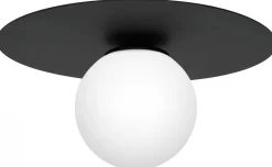 Lampa Sufitowa FLAT Czarny Szklany Klosz 1xE14 * Luminex Hot