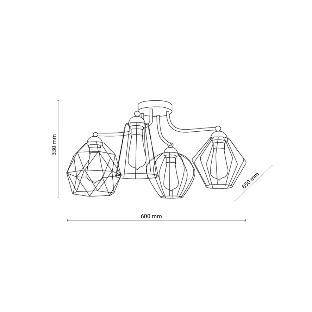 Lampa sufitowa GALAXY czarna 4xE27 * TK Lighting Best