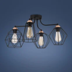 Lampa sufitowa GALAXY czarna 4xE27 * TK Lighting Best
