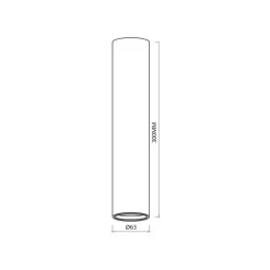 Lampa Sufitowa GENESIS Tuba Złoty 1xGU10 6,3x30cm * Eko-light New