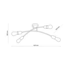 Lampa Sufitowa HELIX Czarny Loft 4xE27 * TK Lighting