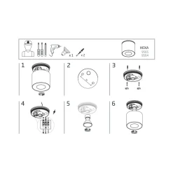 Lampa Sufitowa HEXA Czarny 1xGU10 IP44 * Nowodvorski Discount