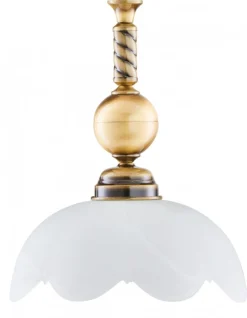 Lampa Sufitowa Patyna Biały Szklany Klosz 1xE27 * Jupiter Sale