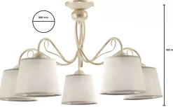 Lampa Sufitowa KAMELIA Beżowy Abażury 5xE27 * Jupiter Online