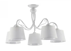 Lampa Sufitowa KAMELIA Biały Abażury 5xE27 * Jupiter Best