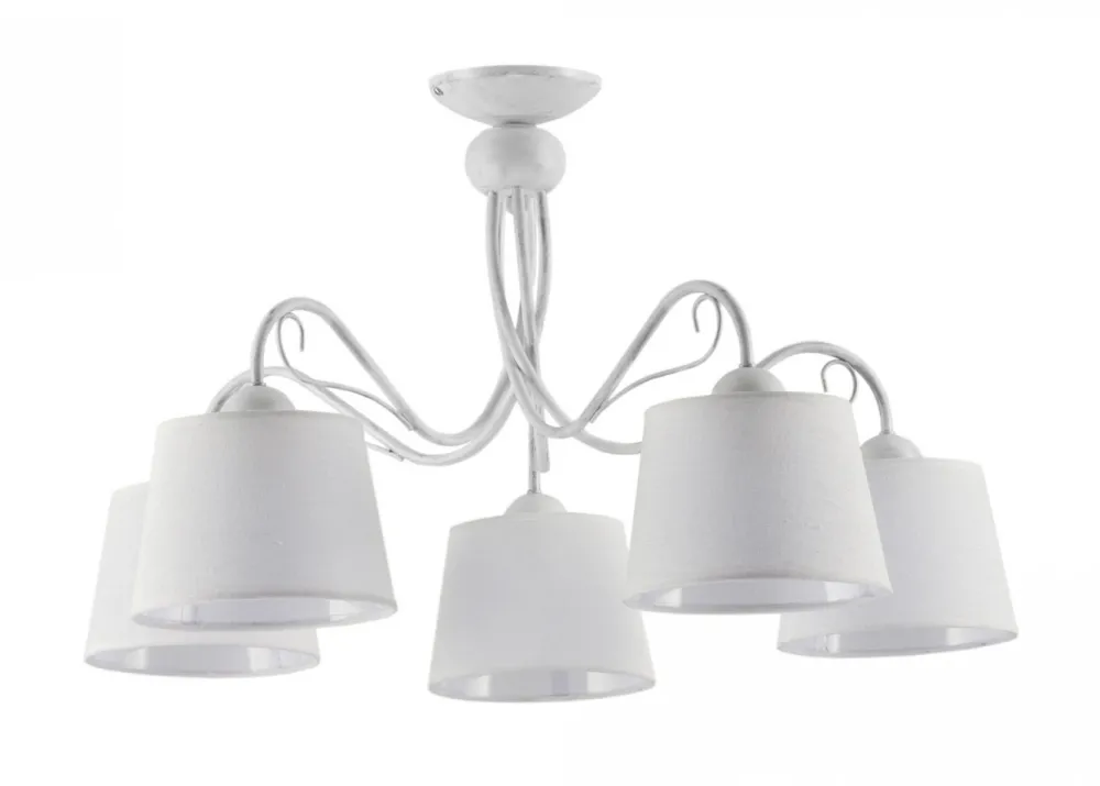 Lampa Sufitowa KAMELIA Biały Abażury 5xE27 * Jupiter Best