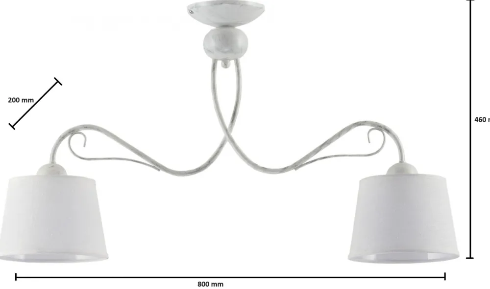 Lampa Sufitowa KAMELIA Biały Abażury 2xE27 * Jupiter Best