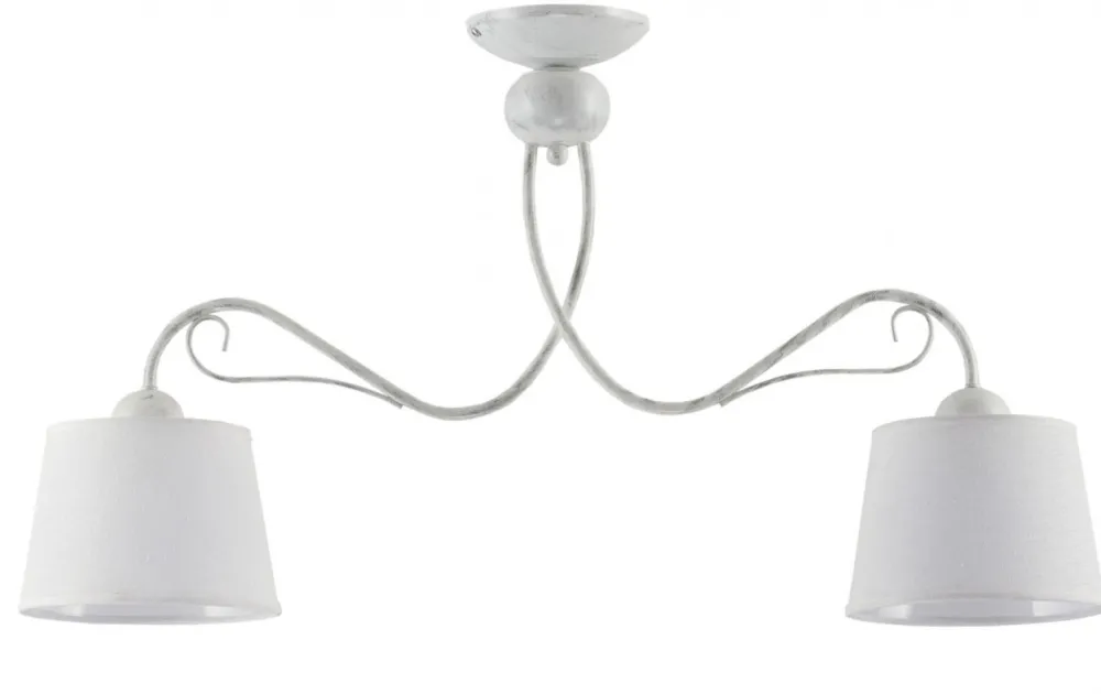 Lampa Sufitowa KAMELIA Biały Abażury 2xE27 * Jupiter Best