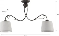 Lampa Sufitowa KAMELIA Brązowy Szary Abażury 2xE27 * Jupiter Best