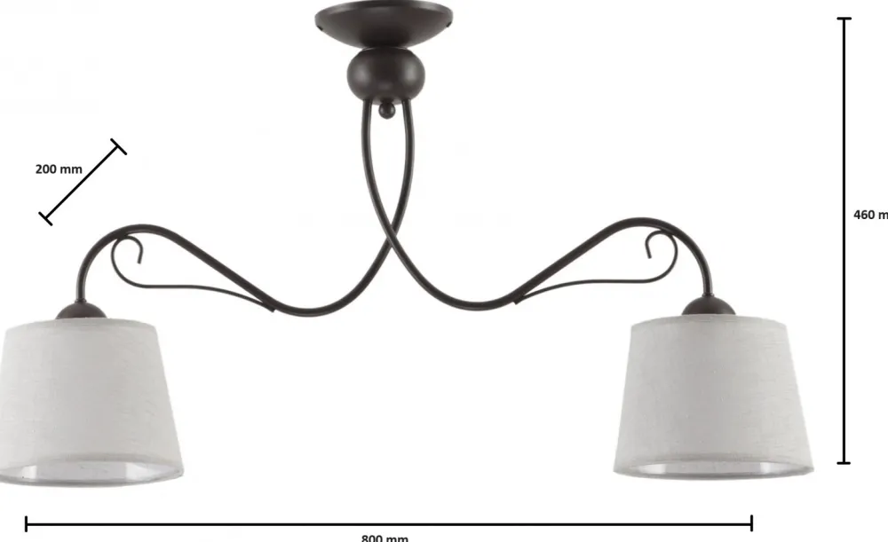 Lampa Sufitowa KAMELIA Brązowy Szary Abażury 2xE27 * Jupiter Best